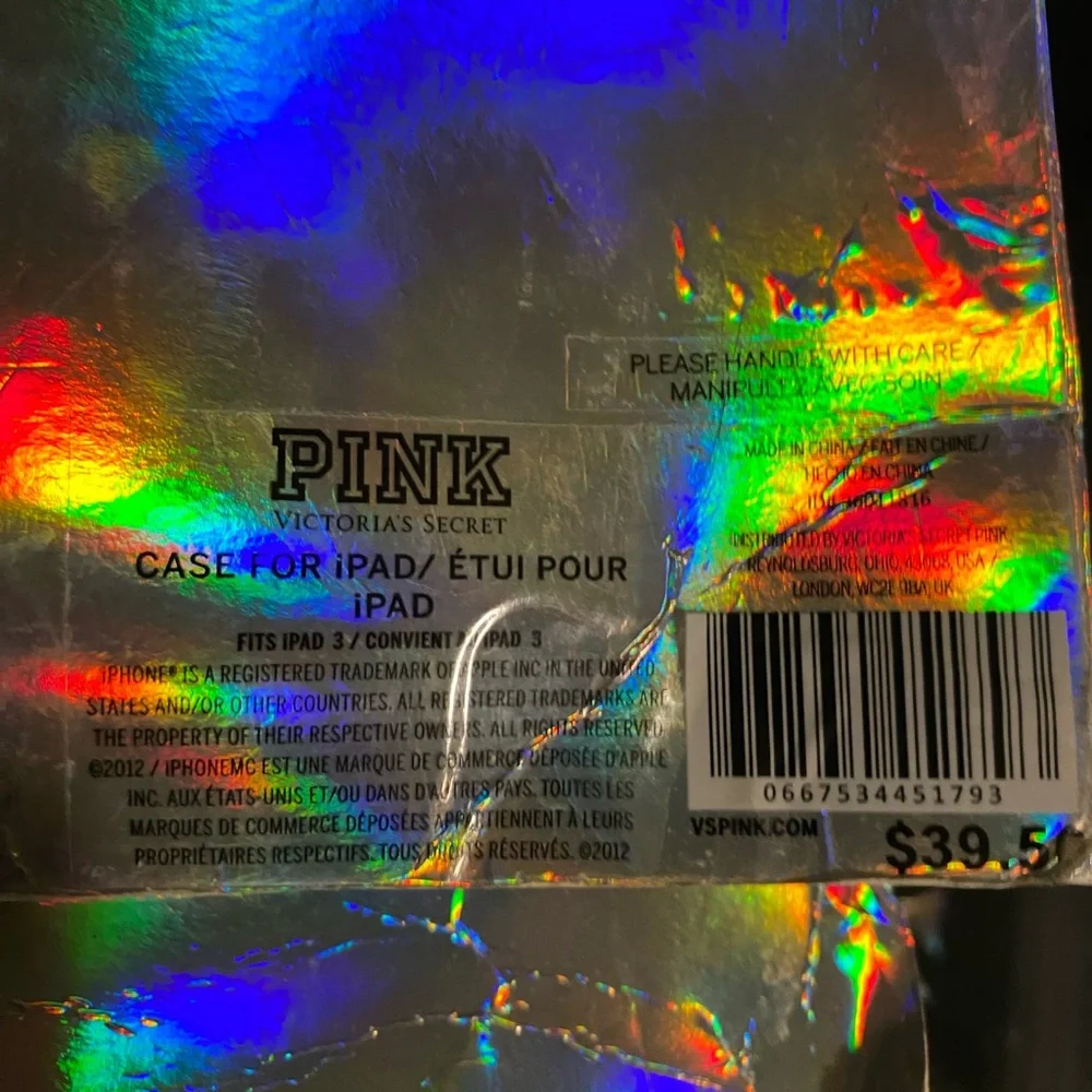 PINK Victoria's Secret Black Tablet Case with Iridescent Accents